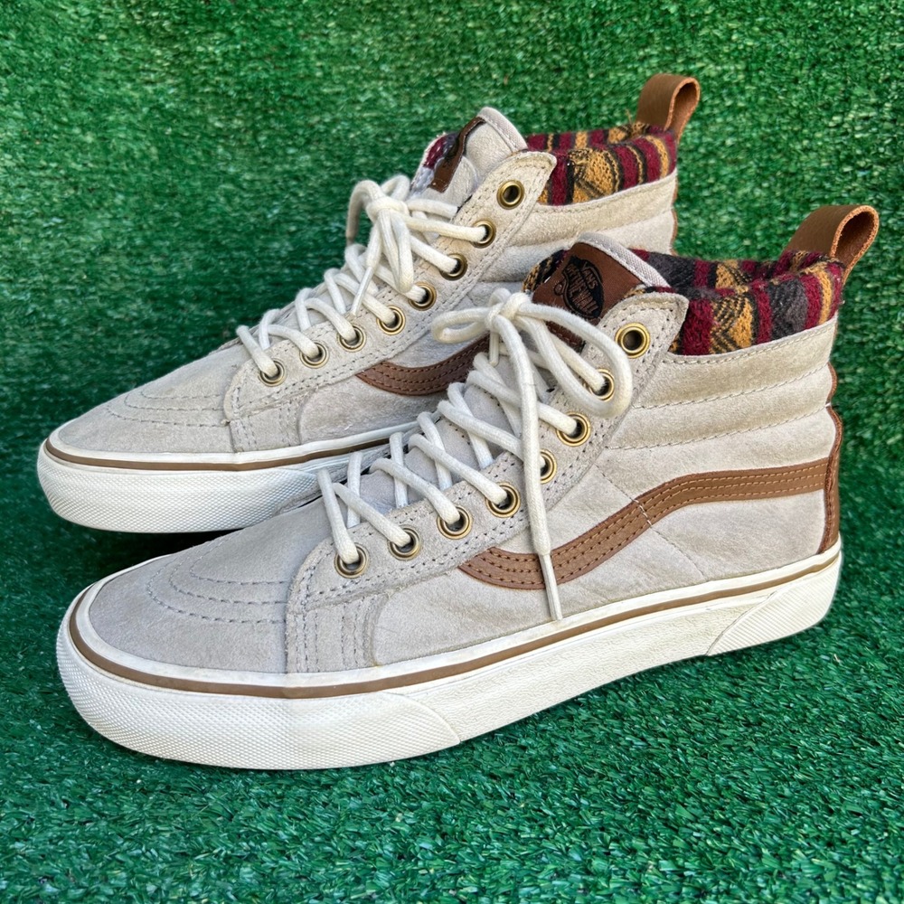Vans Sk8-Hi MTE Khaki Glazed Ginger Suede High Top Sneakers Mens 7 Womens 8.5